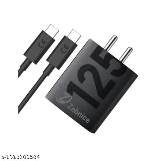 125 watt turbo super fast charger type c with data cable 1 year warranty - Design Fasion Store