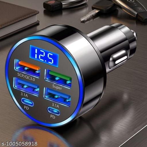 Car USB 6 in 1 Super fast 30 minute Car Charger for I Phone, Ipad, Samsung, Super Fast Charging Multi charge 3X Times Faster, 6-in-1 Multi-Port, - Design Fasion Store