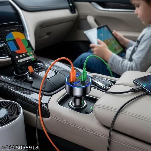 Car USB 6 in 1 Super fast 30 minute Car Charger for I Phone, Ipad, Samsung, Super Fast Charging Multi charge 3X Times Faster, 6-in-1 Multi-Port, - Design Fasion Store