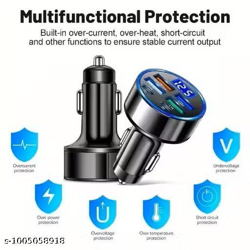 Car USB 6 in 1 Super fast 30 minute Car Charger for I Phone, Ipad, Samsung, Super Fast Charging Multi charge 3X Times Faster, 6-in-1 Multi-Port, - Design Fasion Store