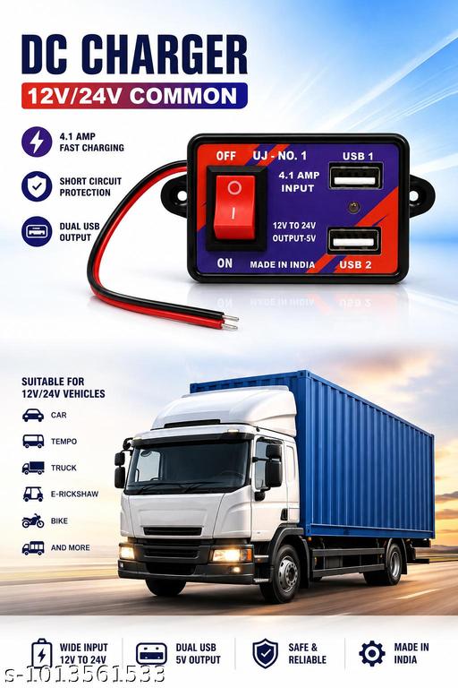 Universal Vehicle USB Charging Socket | Dual USB 4.1A | 12V-24V with Power Switch - Design Fasion Store