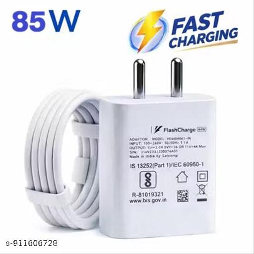 80 watt and 44 watt flash charger with 1 M cable C type cable - Design Fasion Store