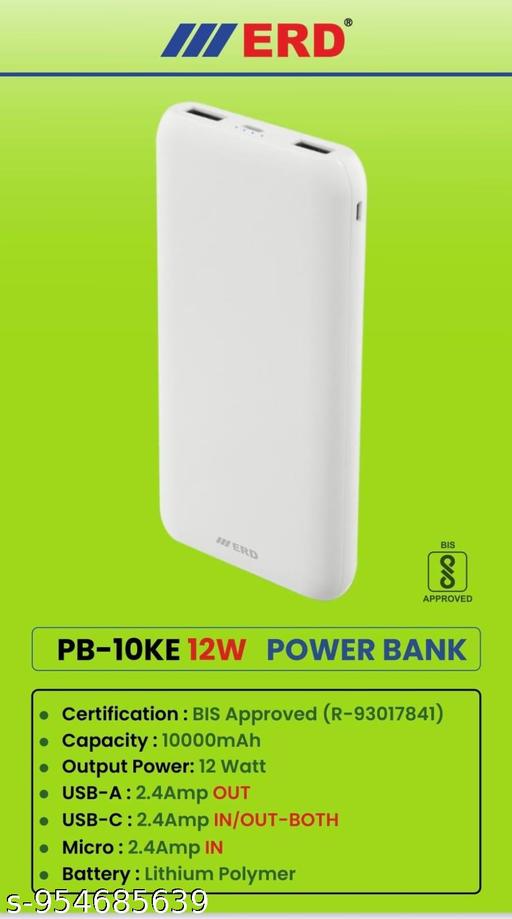 Multiverse 10000mAh Slim Pocket Size Travel Power Bank Lithium Polymer Portable Mobile Charger - Design Fasion Store