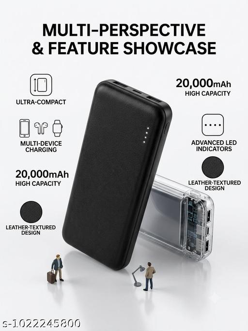 Portable USB Charging Device | Rechargeable Battery Pack | Compact Mobile Charging Accessory | Black - Design Fasion Store