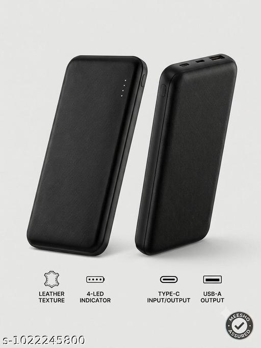 Portable USB Charging Device | Rechargeable Battery Pack | Compact Mobile Charging Accessory | Black - Design Fasion Store