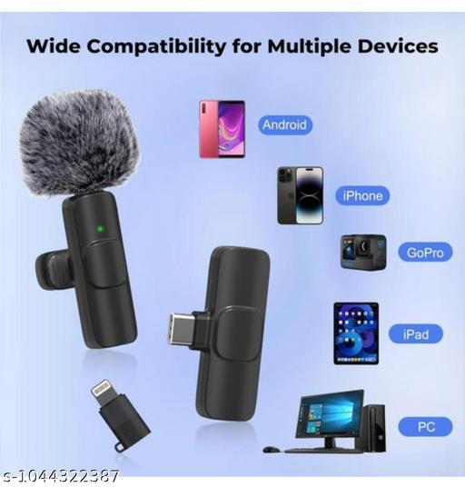 Best quality mic K9 furry Mic Furry Lavalier Dual Wireless Microphone Quick Plug and Use for YouTube Recording Video, Collar - Design Fasion Store
