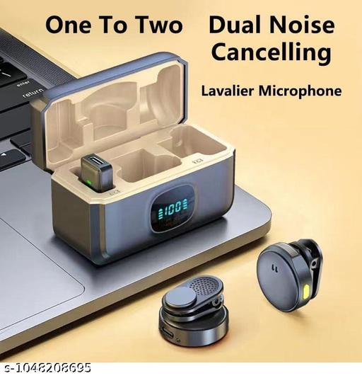 Wireless mic for YouTube Round Magnetic Button Microphone with Dual Noise Reduction, Digital Display, Charging Case, Professional Recording YouTube vlogging - Design Fasion Store