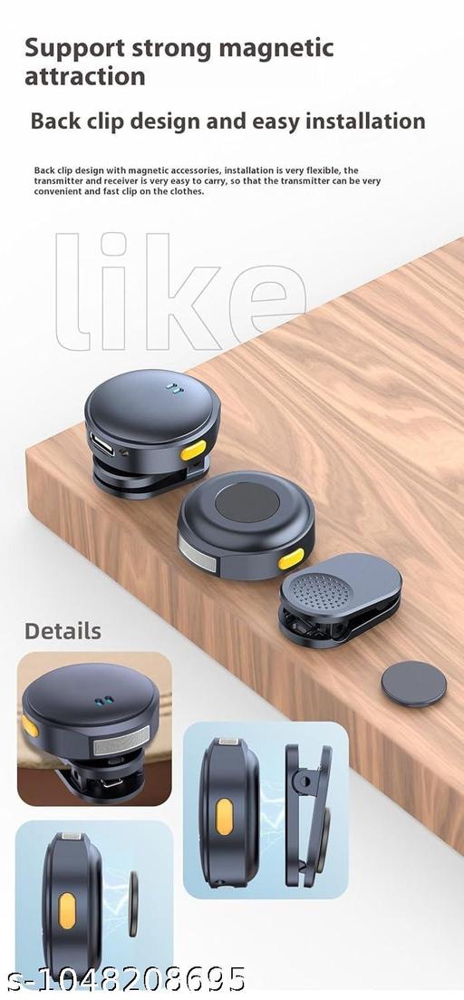 Wireless mic for YouTube Round Magnetic Button Microphone with Dual Noise Reduction, Digital Display, Charging Case, Professional Recording YouTube vlogging - Design Fasion Store