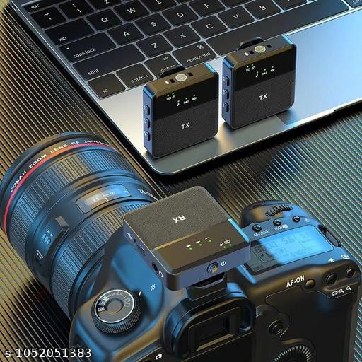 SX9 Wireless Microphone for PC/, All Smartphones & Camera Collar mic (2 Microphones 1 Receiver) Ultra-Long Life 360 °  Reduction HD Radio Double vlog/Live/Video Recording - Design Fasion Store