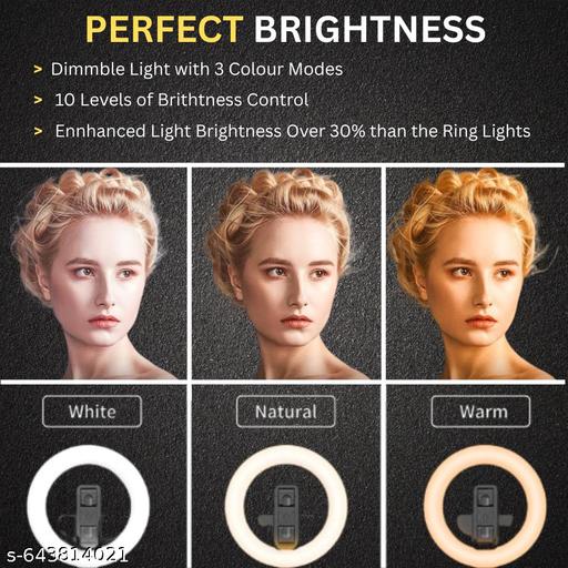 LED Ring Light with Adjustable Tripod Stand, 3 Lighting Modes for Makeup, TikTok, Reels, Video Shooting & Live Streaming | Foldable & Portable – Black - Design Fasion Store