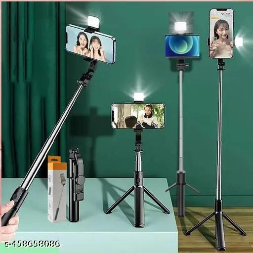 premium R1S tripod bluetooth/3in1 Selfie Stick with Remote,360°Rotation and LED Selfie Light Tripod - Design Fasion Store