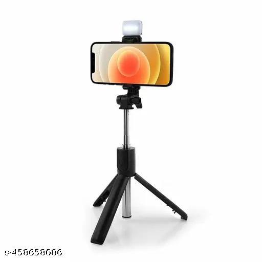 premium R1S tripod bluetooth/3in1 Selfie Stick with Remote,360°Rotation and LED Selfie Light Tripod - Design Fasion Store