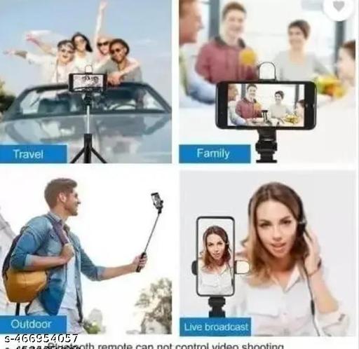 3-in-1 Multifunctional Bluetooth Extendable Selfie Sticks with Flash, Detachable Wireless Remote Tripod Stand for Mobile Phones (Black) - Design Fasion Store