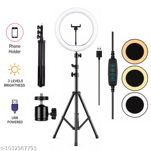 Adjustable LED Ring Light with Tripod Stand, 3 Lighting Modes for Selfie, Makeup, Video Shooting & Live Streaming | Portable Black - Design Fasion Store