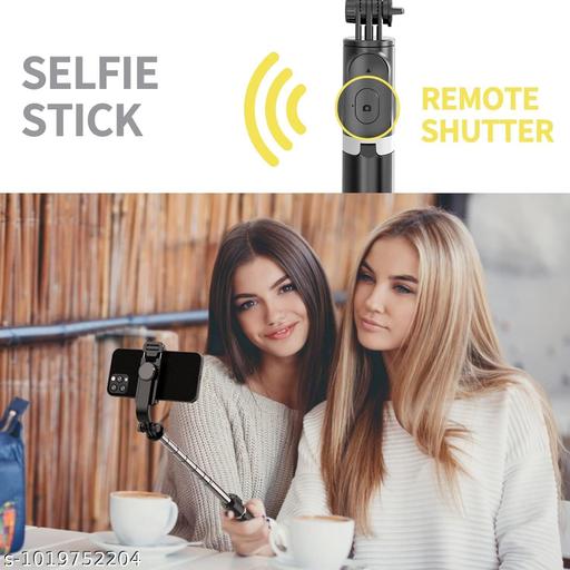 Selfie Stick R1 with Wireless Remote and Tripod Stand, Portable, Lightweight, Compatible with All Mobiles (Black) - Design Fasion Store