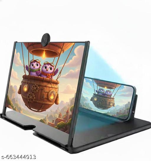 New 3D Mobile Phone Screen Mirroring Stand | HD Screen Magnifier for All Mobiles | Badi Screen par Movie dekhne wala Stand3D HD Mobile Screen Magnifier & Amplifier Stand | Foldable Phone Screen Enlarger for Movies & Videos | Eye Protection Display for All Smartphones - Design Fasion Store