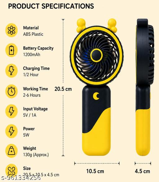 Portable Mini Handheld Fan | Cute Fruit Design Rechargeable USB Fan | 3 Speed Adjustable Cooling Fan for Travel & Home - Dropgadgets 