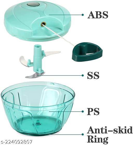 Compact Chopper with Blades effortlessly Chopping Big Size Kitchen Dori Handy Vegetable and Fruit Manual Onion Dry Fruit Salad Maker Vegetable Quick Chopper (450 ml, Green) - Dropgadgets 