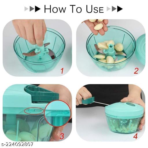 Compact Chopper with Blades effortlessly Chopping Big Size Kitchen Dori Handy Vegetable and Fruit Manual Onion Dry Fruit Salad Maker Vegetable Quick Chopper (450 ml, Green) - Dropgadgets 