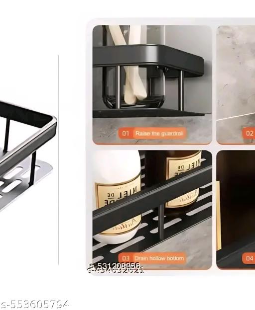 PARMESHWAR PACK OF 1 Shelves Bathroom Shelves No-Drill Corner Shelf Metal Shower Storage Rack Holder Toilet Organizer Holder Wall Mount Shower Room Rack - Dropgadgets 