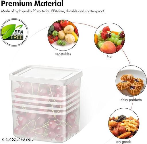 Fridge Storage Boxes (Pack of 6) Freezer & Refrigerator Organizer Containers Kitchen Storage Container Set Kitchen Accessories Items for Home 800 ml Food Storage Box, Plastic, White - Dropgadgets 