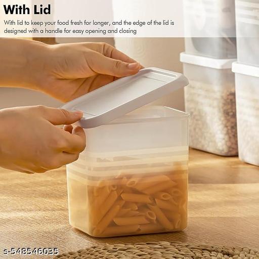 Fridge Storage Boxes (Pack of 6) Freezer & Refrigerator Organizer Containers Kitchen Storage Container Set Kitchen Accessories Items for Home 800 ml Food Storage Box, Plastic, White - Dropgadgets 