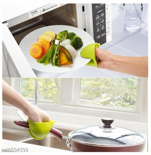 Set of 2 Silicone Pinch Grip Mitten Oven Mitt Gripper Grip Kitchen Potholder Utensil Tool(MULTI  COLOR) - Dropgadgets 