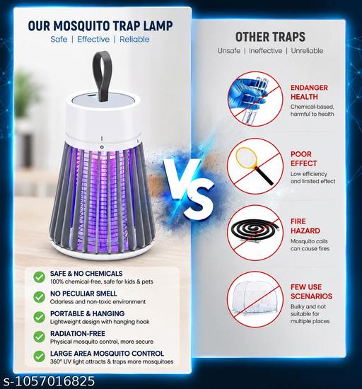 USB Rechargeable Electric UV Light Zapper Lamp, Chemical-Free, with Cleaning Brush & Charging Cable for Home, Bedroom, Office & Camping - ELASH GLOBAL STORE
