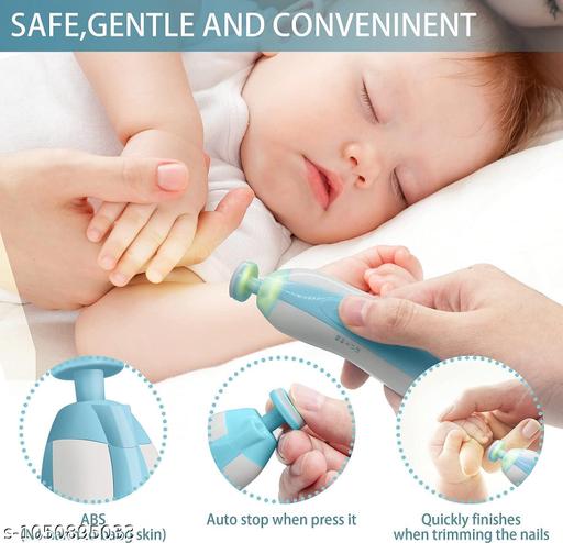 Electric Baby Nail Trimmer with LED Light, Gentle Nail File with Multiple Filing Heads, Adjustable Speed, Compact Nail Care Tool for Newborns, Infants & Kids – Pack of 1 - ELASH GLOBAL STORE