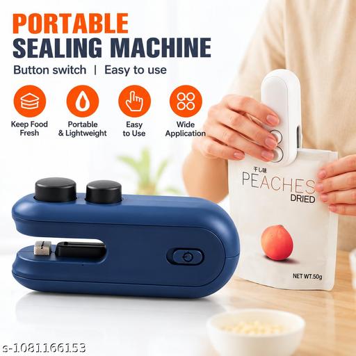 Portable Mini-Heat Sealing Machine for Food Bags – Mini Handheld Bag Sealer with Built-in Cutter, Rechargeable, Compact & Easy to Use for Kitchen, Snacks, Chips & Storage - ELASH GLOBAL STORE