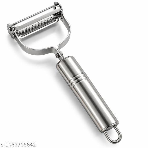 2-in-1 Stainless Steel Vegetable & Fruit Peeler | Dual Function Peeler & Julienne Slicer | Sharp Serrated Blade | Ergonomic Metal Handle | Multi-Purpose Kitchen Tool - ELASH GLOBAL STORE