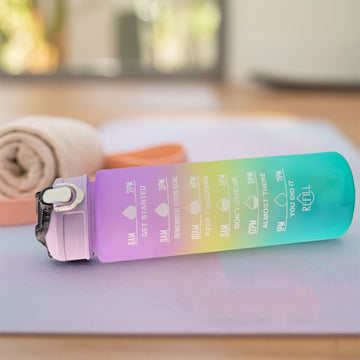 Motivational Water Bottle with Straw & Time Marker | Hydrozilla - Ente Kada