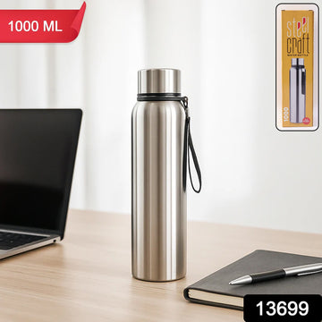 Stainless Steel Water Bottle 1000ml – Vacuum Insulated | DeoDap - Ente Kada