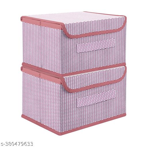 Set of 2 Storage Basket,  , Bins and Foldable Storage With Lid Storage for Wardrobe Clothes, Toy Storage, Non woven Storage 