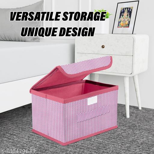Set of 2 Storage Basket,  , Bins and Foldable Storage With Lid Storage for Wardrobe Clothes, Toy Storage, Non woven Storage  - Fluxx Kart
