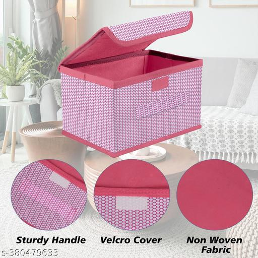 Set of 2 Storage Basket,  , Bins and Foldable Storage With Lid Storage for Wardrobe Clothes, Toy Storage, Non woven Storage  - Fluxx Kart