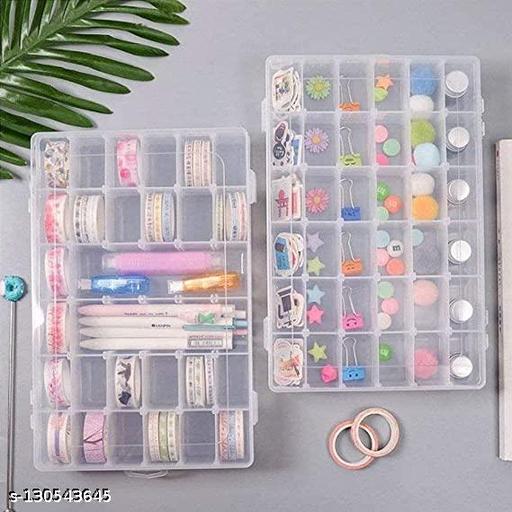 36 Grids Clear Plastic Organizer Jewelry Storage Box with Adjustable Dividers, Transparent Storage Organizer Box for Jewelry Beads Earring Fishing Hooks