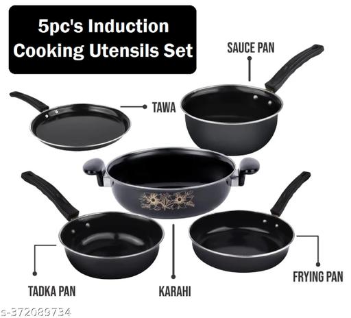 Induction Safe Cooking Set Combo Pack with Spectula Set - Cooking Utensils (Pack of 11pcs) - All in one Combo Pack - Fluxx Kart