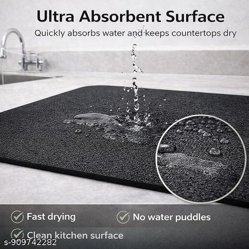 Dish Drying Mat Large – Water Absorbing Mat for Kitchen, Kitchen Drying Mat for Wet Utensils, Drying Mat for Kitchen Utensils (40 x 60 Cm) - Fluxx Kart