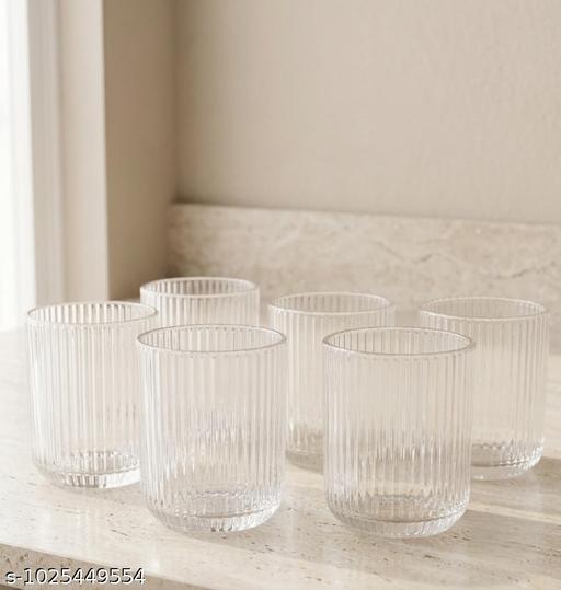 Party Glass Set of 6 | 225 ML Beverage Glasses | Soft Drink Cocktail Mocktail Serving Glasses - Fluxx Kart