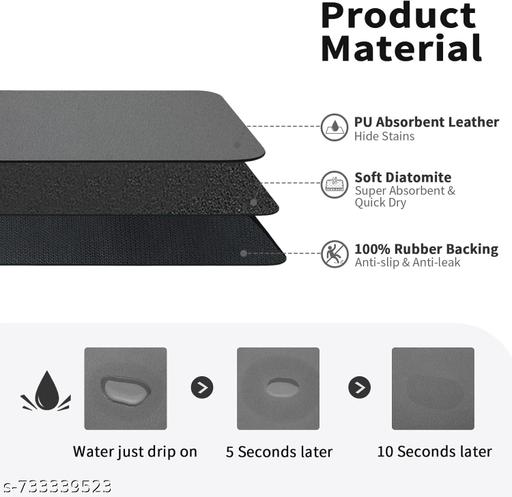Homexah Kitchen Utensil Dish Drying Mat | Quick Dry Water Absorbent mat | Placemat for Dish Drying with Non-Slip Rubber Backed | Super Draining Easy Clean Mat for Kitchen Counter (40*30CM) - Fluxx Kart