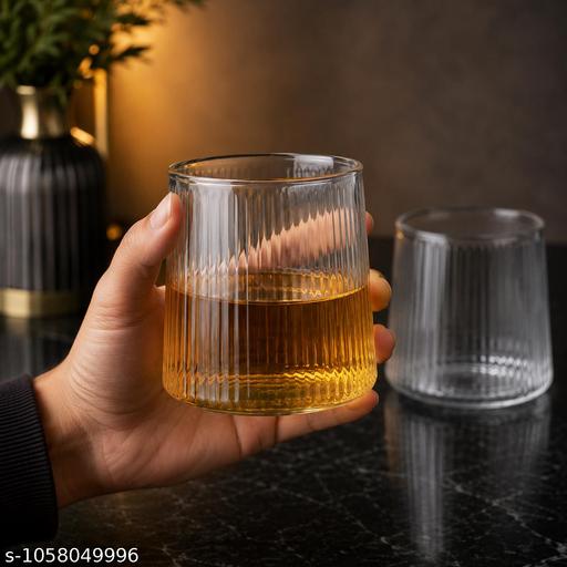 Six Juice Glasses - Ribbed Plain and Classy - Fluxx Kart
