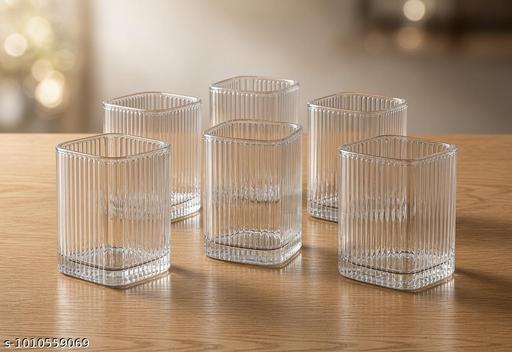 Six Juice Glass - Ribbed Square - Fluxx Kart