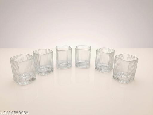 Six Juice Glass - Ribbed Square - Fluxx Kart