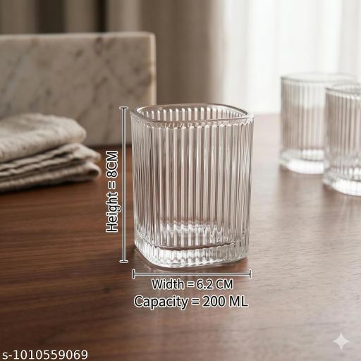 Six Juice Glass - Ribbed Square - Fluxx Kart