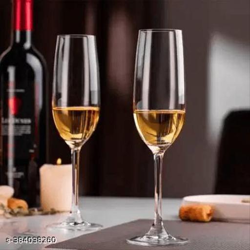 (Pack of 2) Crystal Wine Glass Glass Set (165 ml, Glass) Glass Set Wine Glass  (200 ml, Glass, Clear) - Fluxx Kart