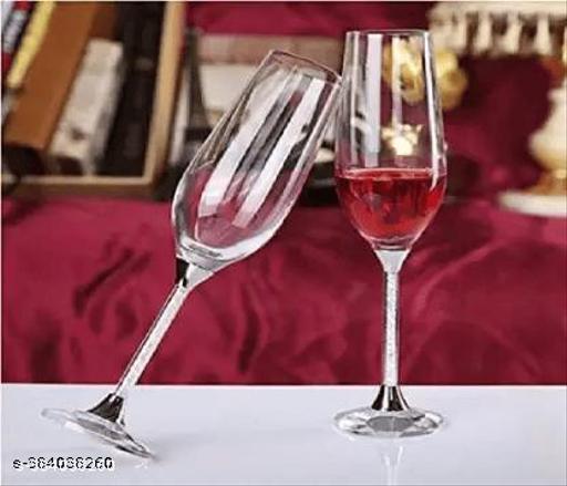 (Pack of 2) Crystal Wine Glass Glass Set (165 ml, Glass) Glass Set Wine Glass  (200 ml, Glass, Clear) - Fluxx Kart