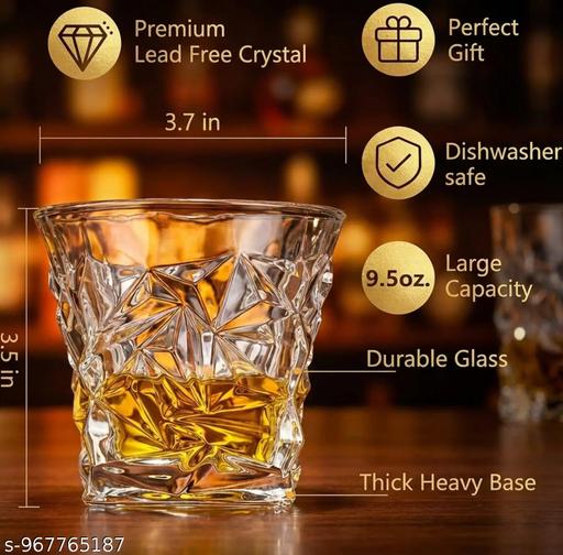 Premium Glasses for (2 pc.) Scotch Wine, Water, Parties, Bar, Restaurant Glass Whisky Glass  (325 ml Glass) - Fluxx Kart