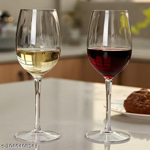 Wine Glass Crystal Clear Tableware Glass, Ideal for White or Red Wine Party Glass, Whisky Glass, Clear Glass, Transparent Pack of 2 310 ML - Fluxx Kart