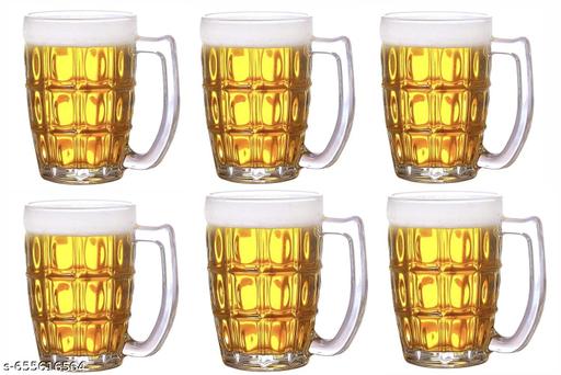 V Bright Italian Style Beer Glass mug for juice, falooda , mocktail ,400 ml set of 2( PACK OF 2) - Fluxx Kart